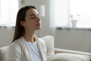 serene woman resting